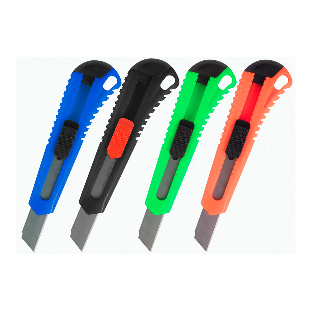 Канцелярский нож Brauberg 230917 Classic,18 мм,с фиксатором,пластик,в ассортименте