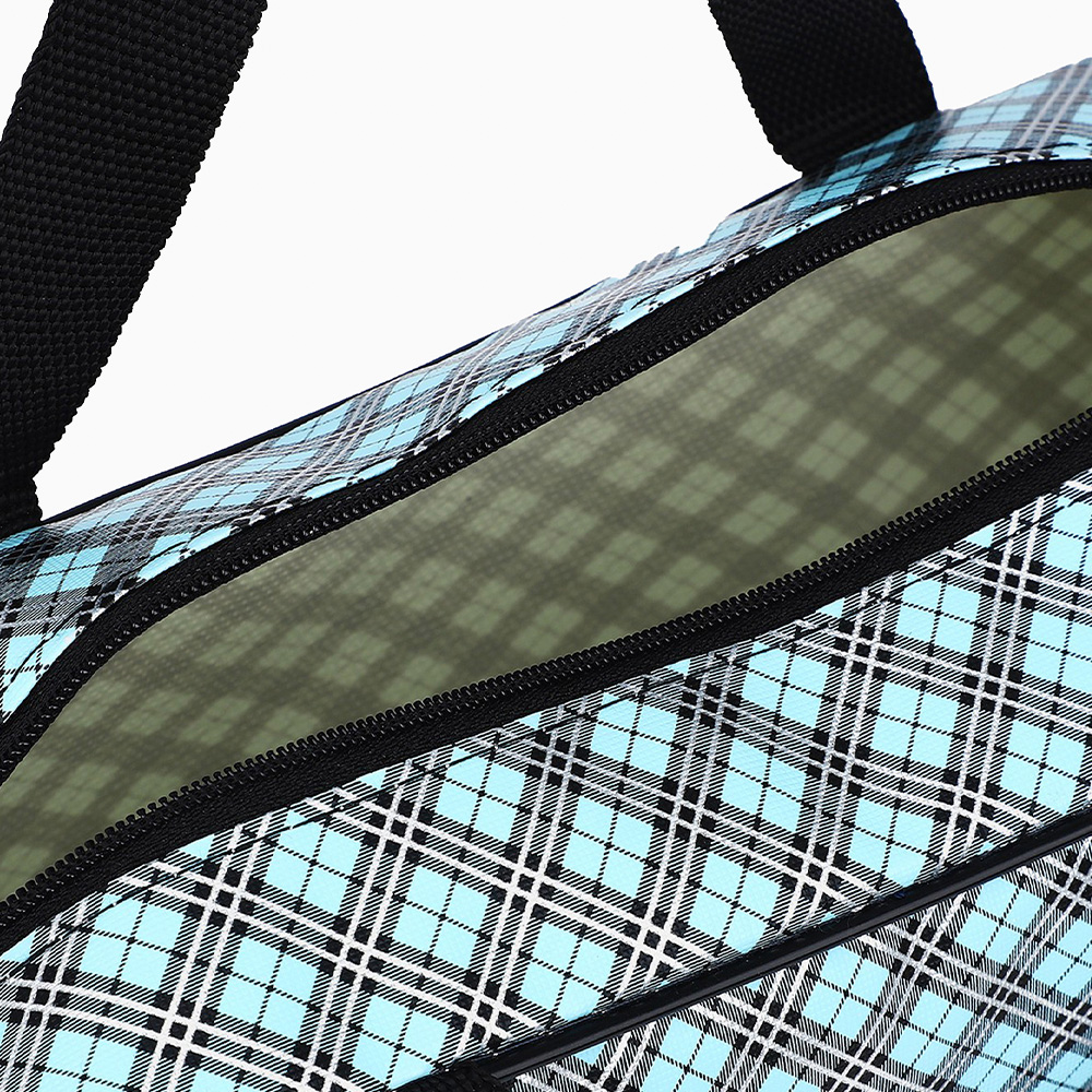 картинка Косметичка 2804975 на молнии, с ручками, с сеткой 23*9*15 см, ПВХ, голубой 