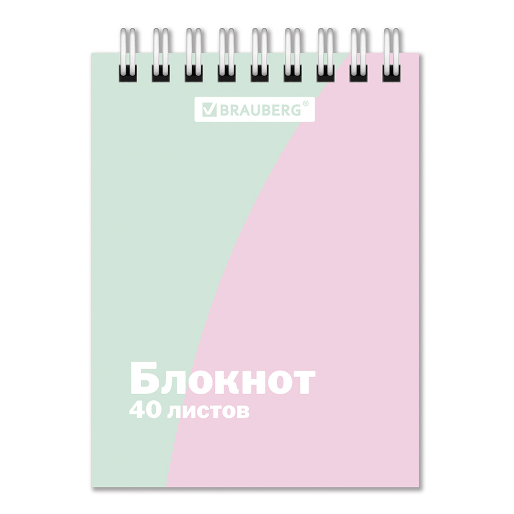 Блокнот Brauberg 117014 А7 гребень PASTEL, 40 листов