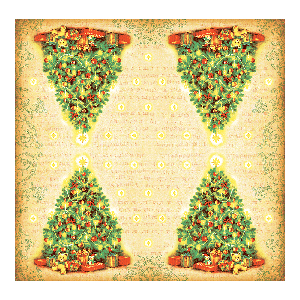 картинка Салфетки бумажные трехслойные, 33*33 см, New line Design, Ёлка, 20 листов 