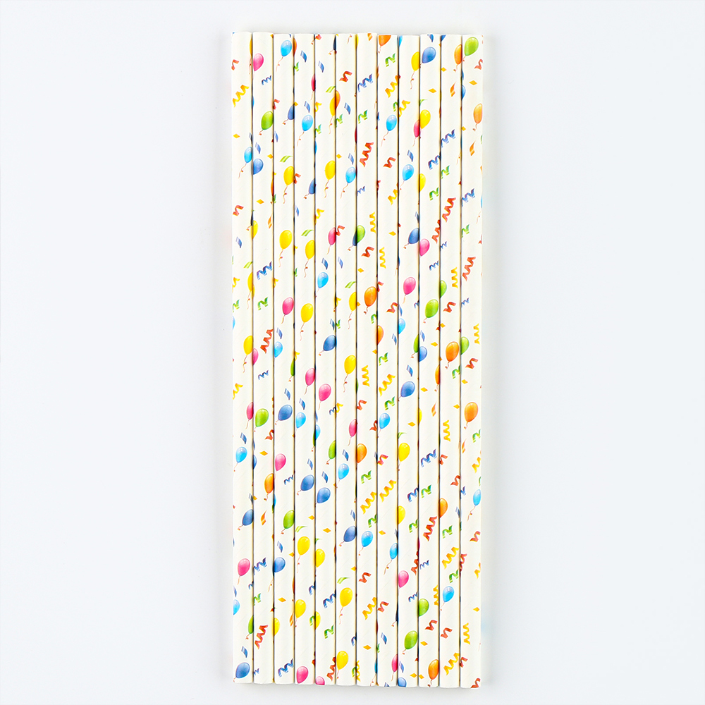 Трубочки 7145170 для коктейля Вечеринка, 12 шт, белый, разноцветный