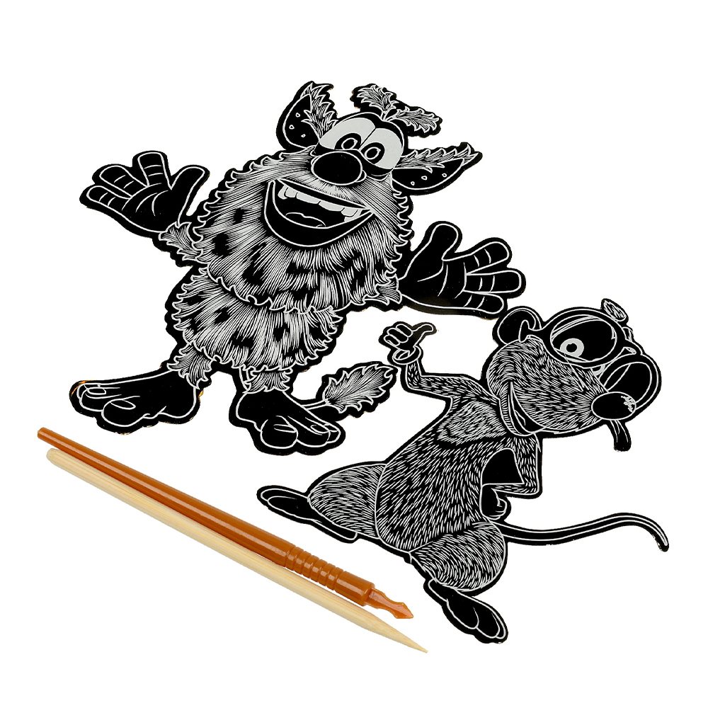 картинка Гравюра MultiArt FIGURESCRATCH2-BU1 фигурная, Буба, 19*27 см, 2 шт 