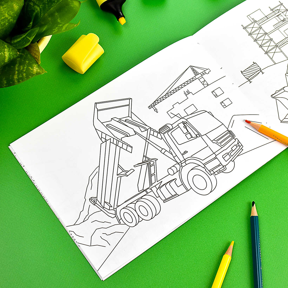 картинка Раскраска 64232 Строительная техника, А5, 210*145 мм, 8 листов 