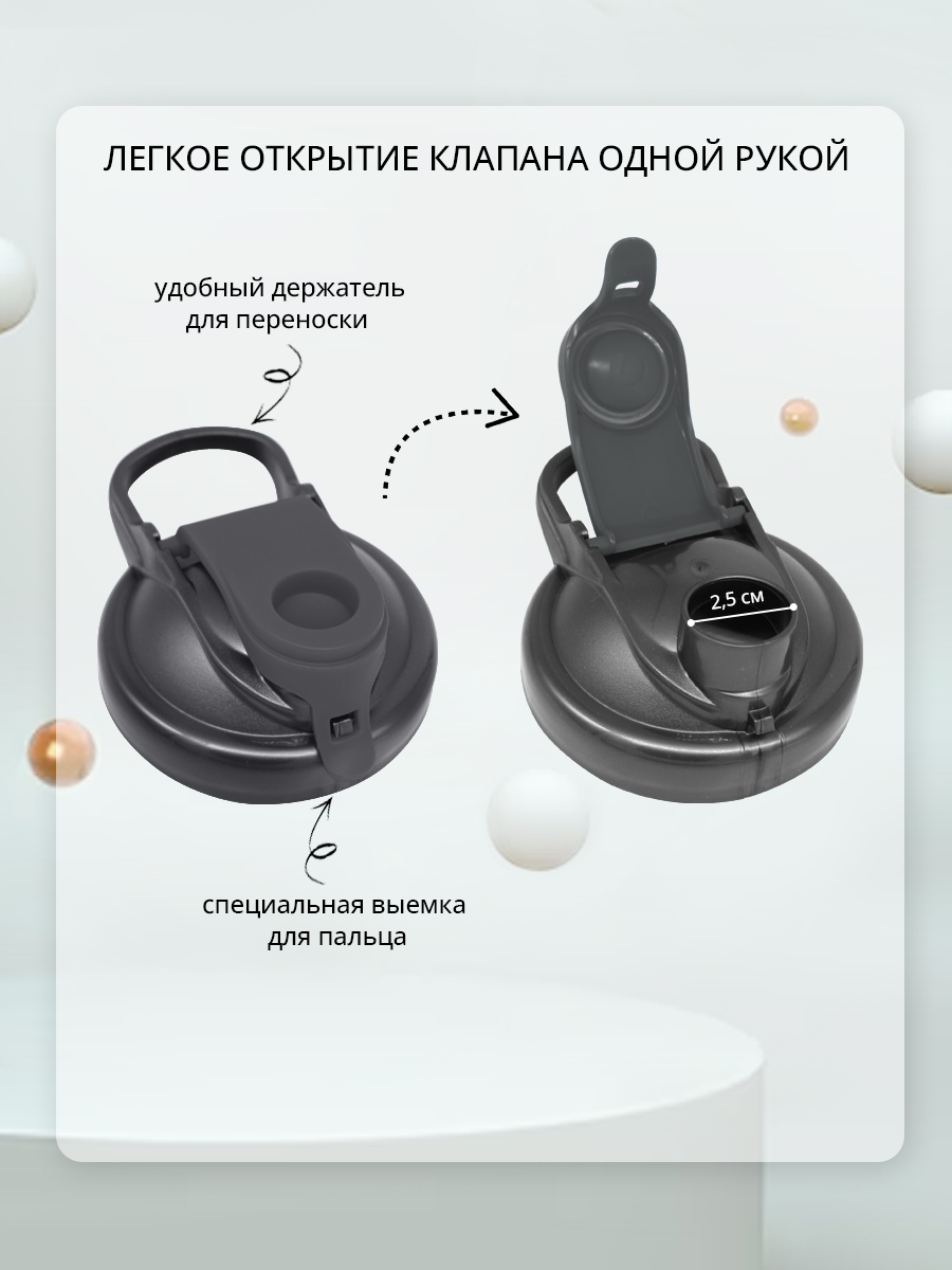 Шейкер спортивный бутылка для спортивного питания протеина 0,5л, цвет черный