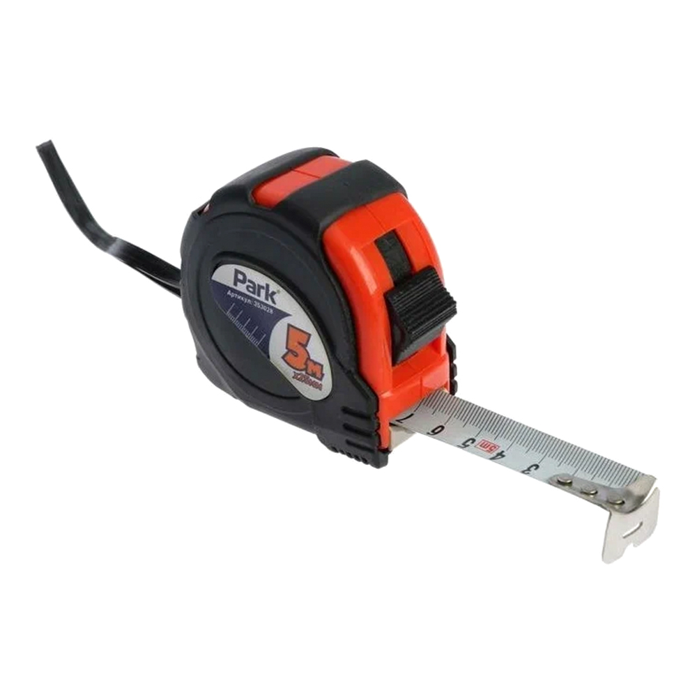 картинка Рулетка Park 006890 с фиксатором ПВХ корпус, 5 м 