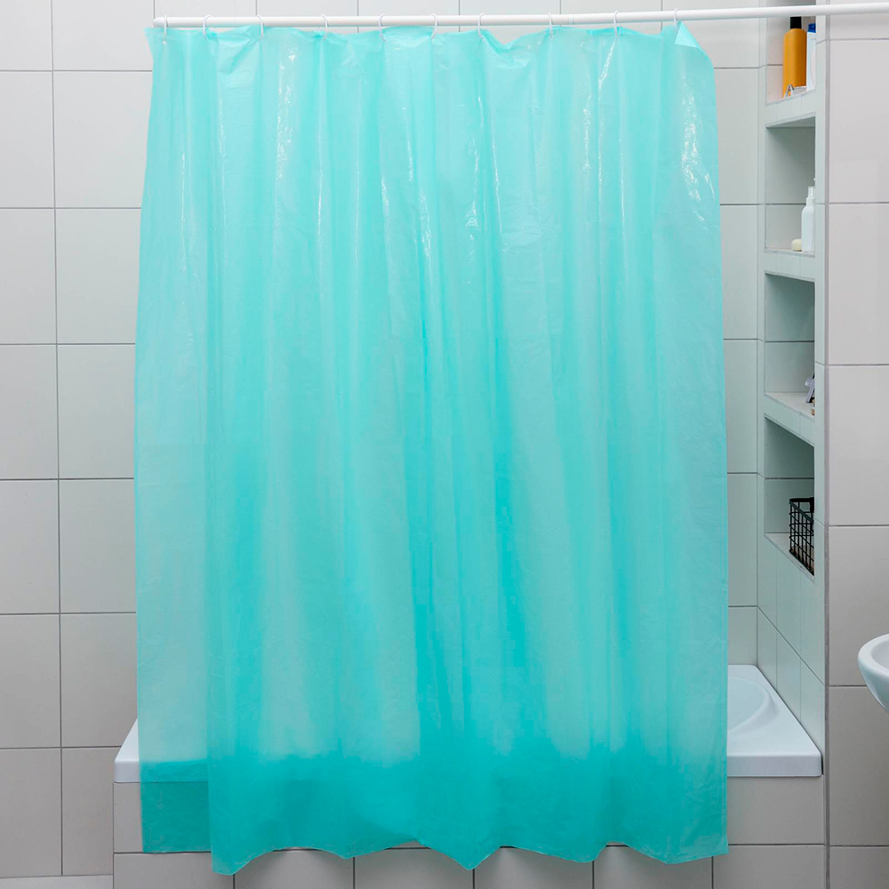 картинка Штора для ванной комнаты 005747 180*180 см, полиэтиленовая, голубой 