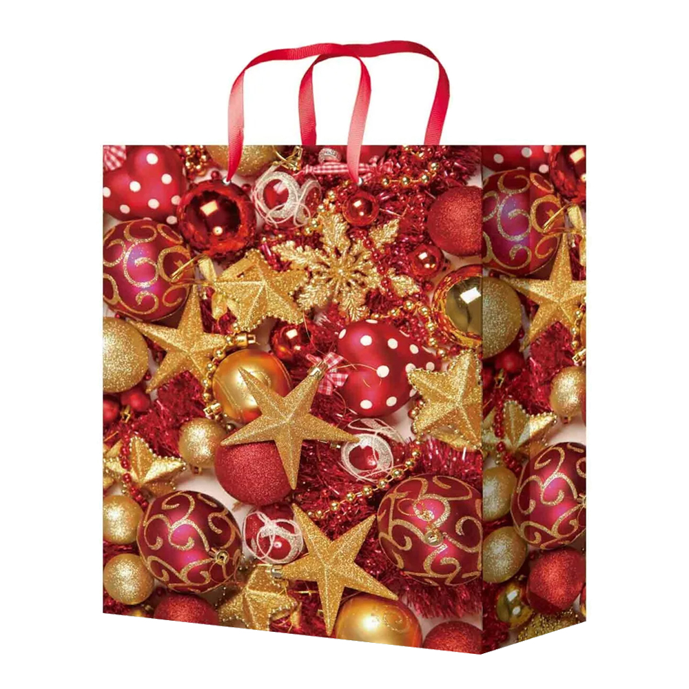 Пакет подарочный XL-519/520/521/522/523 Новогодний 32*44*10 см, микс