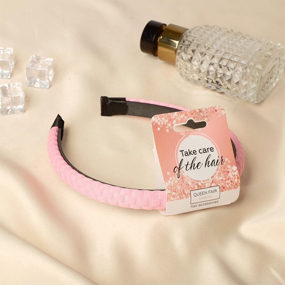 картинка Ободок для волос Queen fair9498179 Доротея, геометрия, текстиль 0,8 см, в ассортименте 