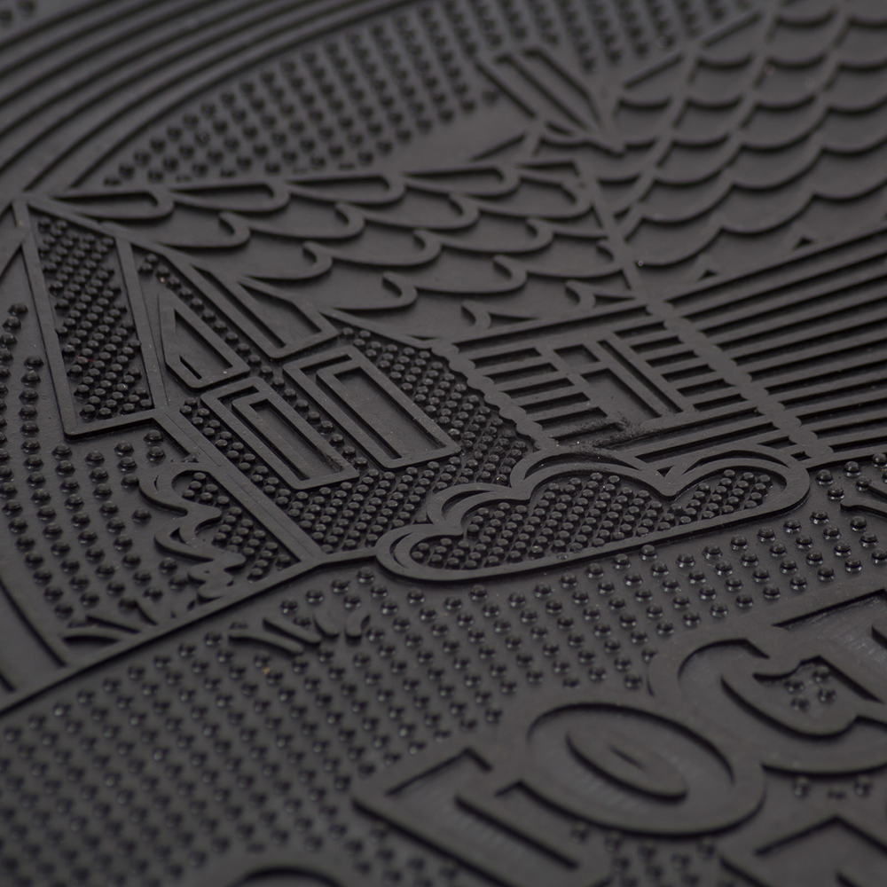 картинка Коврик резиновый дверной 45*75см В гостях хорошо, а дома лучше! черный, SUNSTEP 