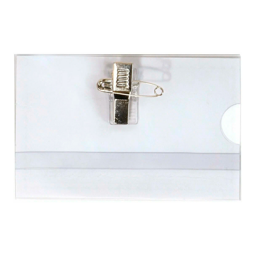 Бейдж нагрудный Staff 235464 с клипсой и булавкой, 57*90 мм