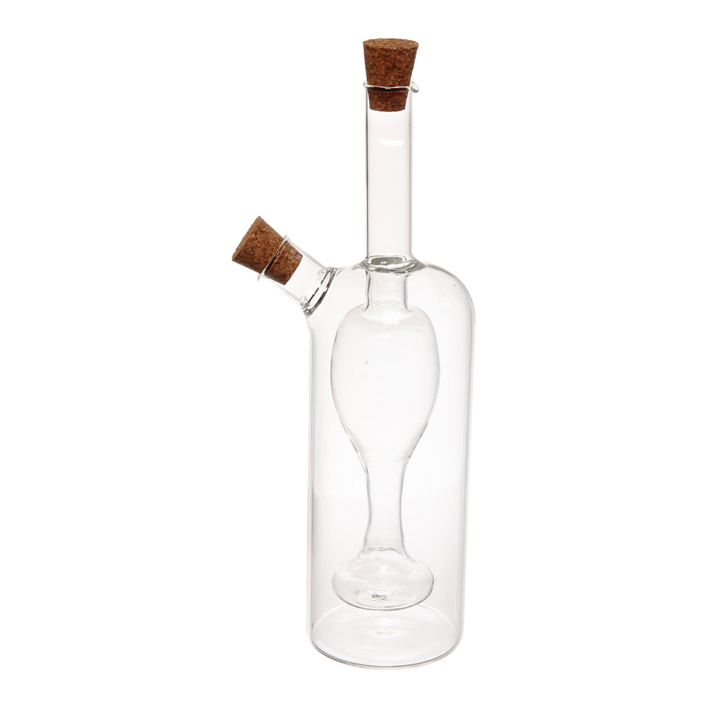картинка Бутылка для масла 359-0284 и специй Хай-Тек с пробковой крышкой, бокал, стекло, 350 мл 