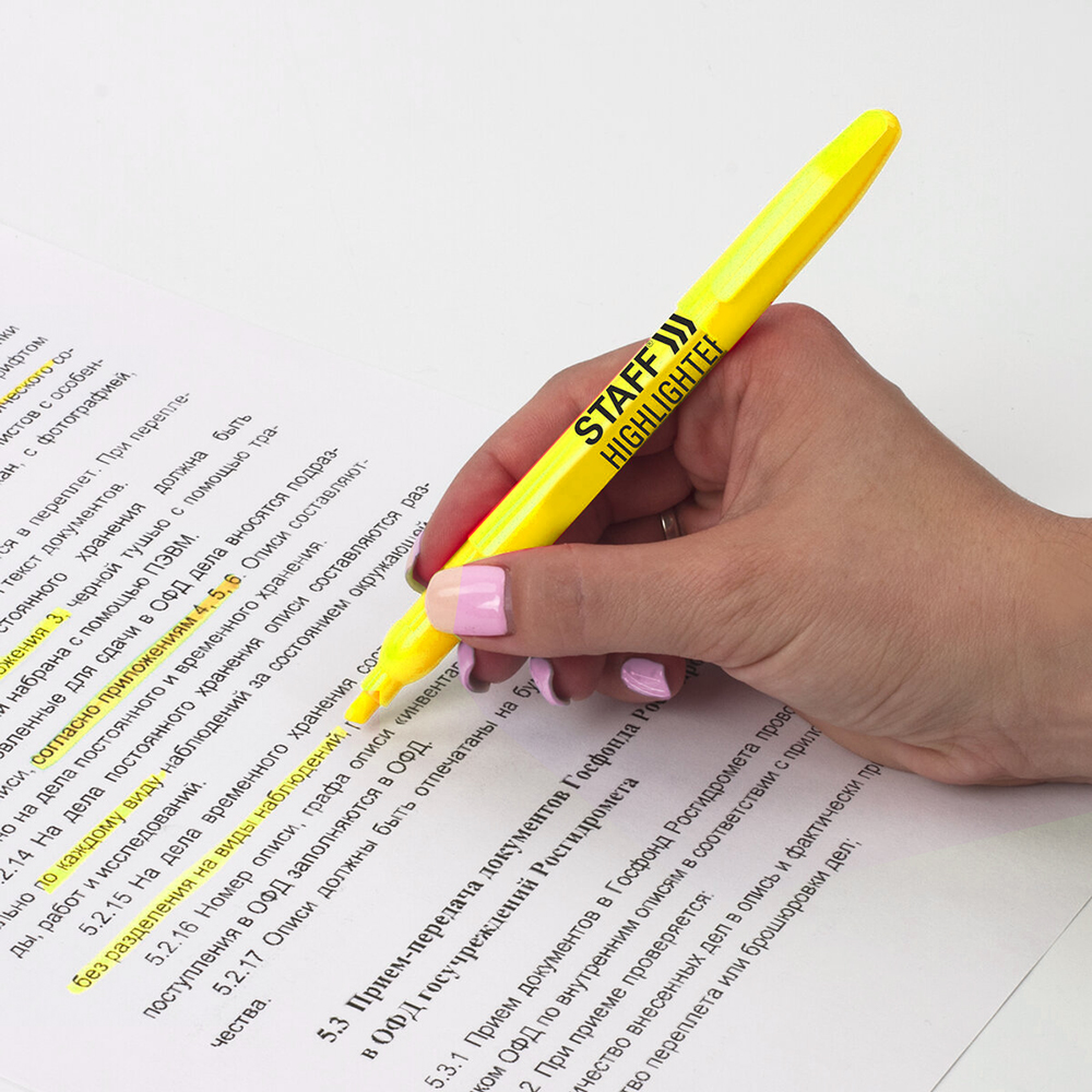 Текстовыделитель Staff 151238 Manager HL-238 линия 1-3 мм, желтый