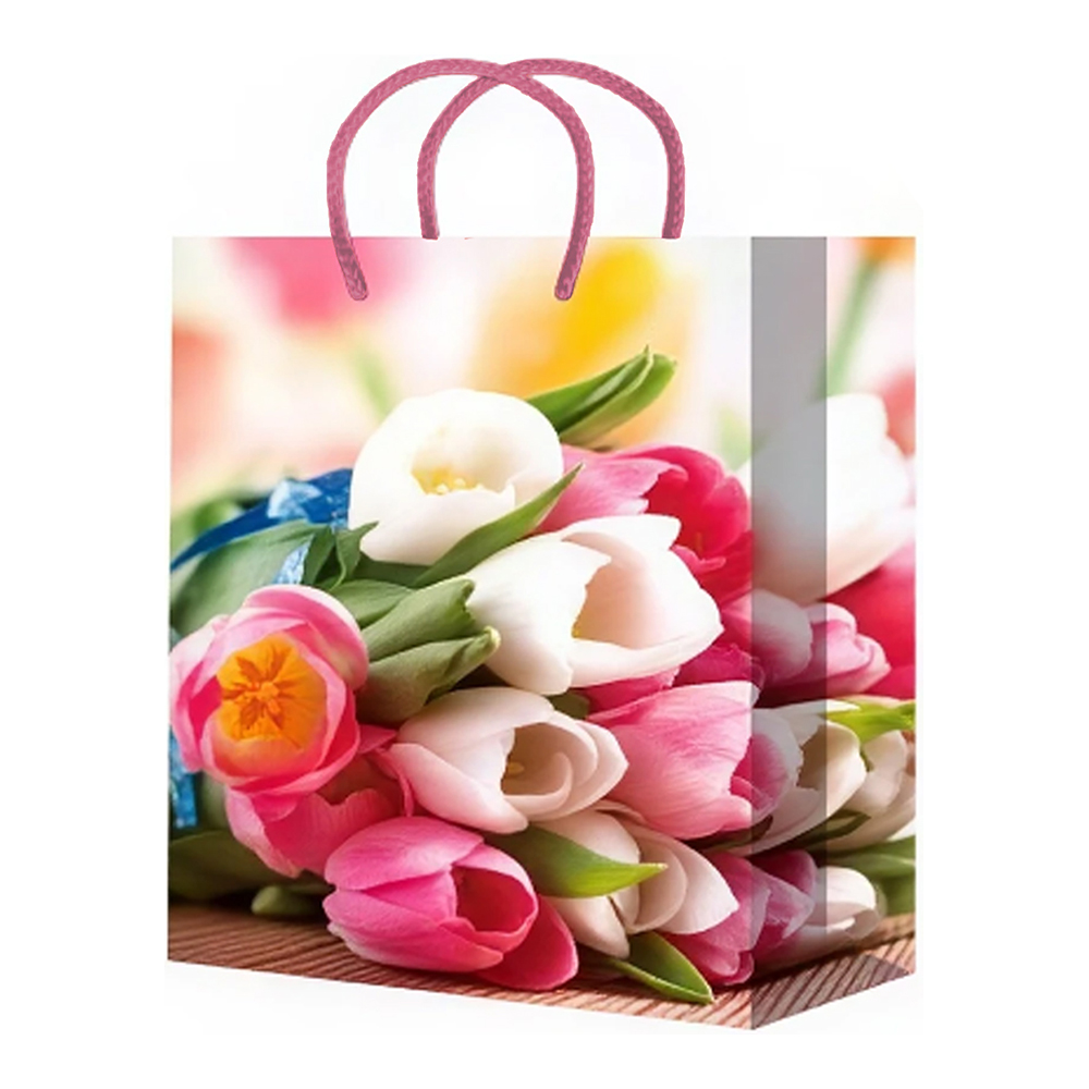 Пакет подарочный XL-501/502/503/504/505 Весенние цветы 32*44*10 см, в ассортименте