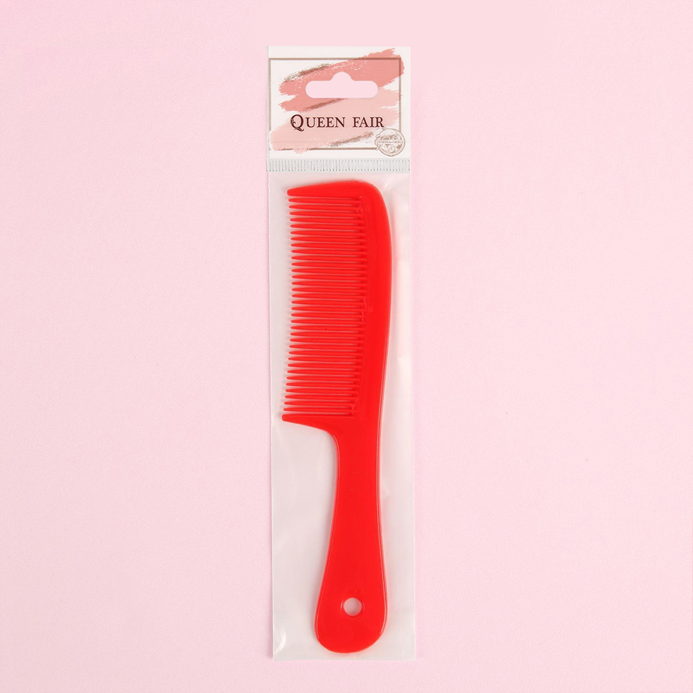 картинка Расческа 799780 гребень, с ручкой, 18*4 см, пластик, в ассортименте 