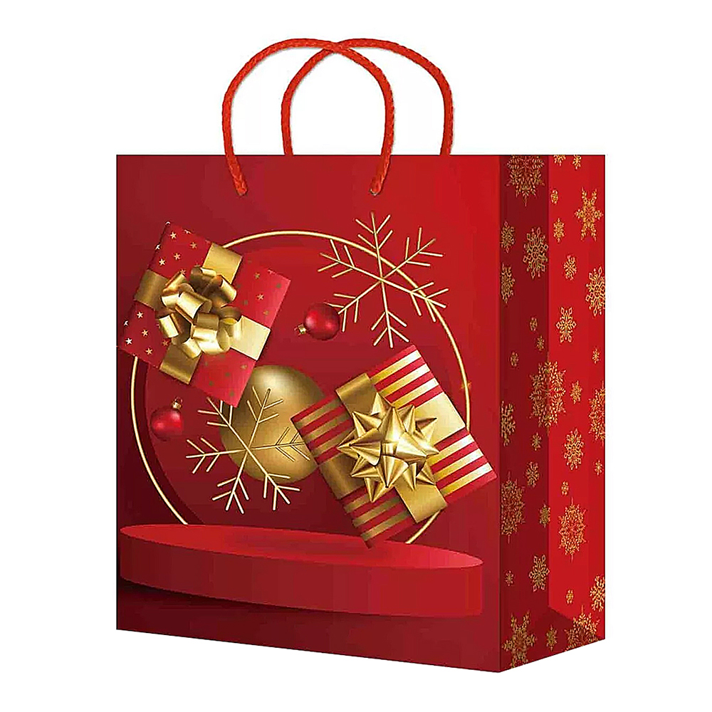 Пакет подарочный М-292/293/294/295/296 новогодний, 5 дизайнов 18*22*10 см, в ассортименте