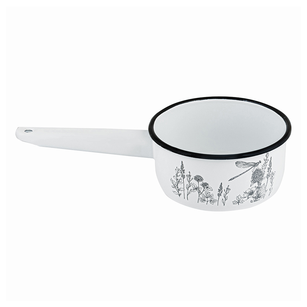 Ковш Appetite 1с22с Flora-2, без крышки, эмалированный, 1 л