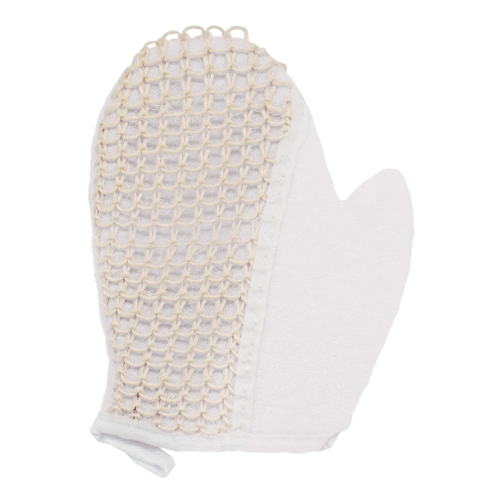 картинка Мочалка для тела ММ-02 рукавица, материал: лен, полиэстер 