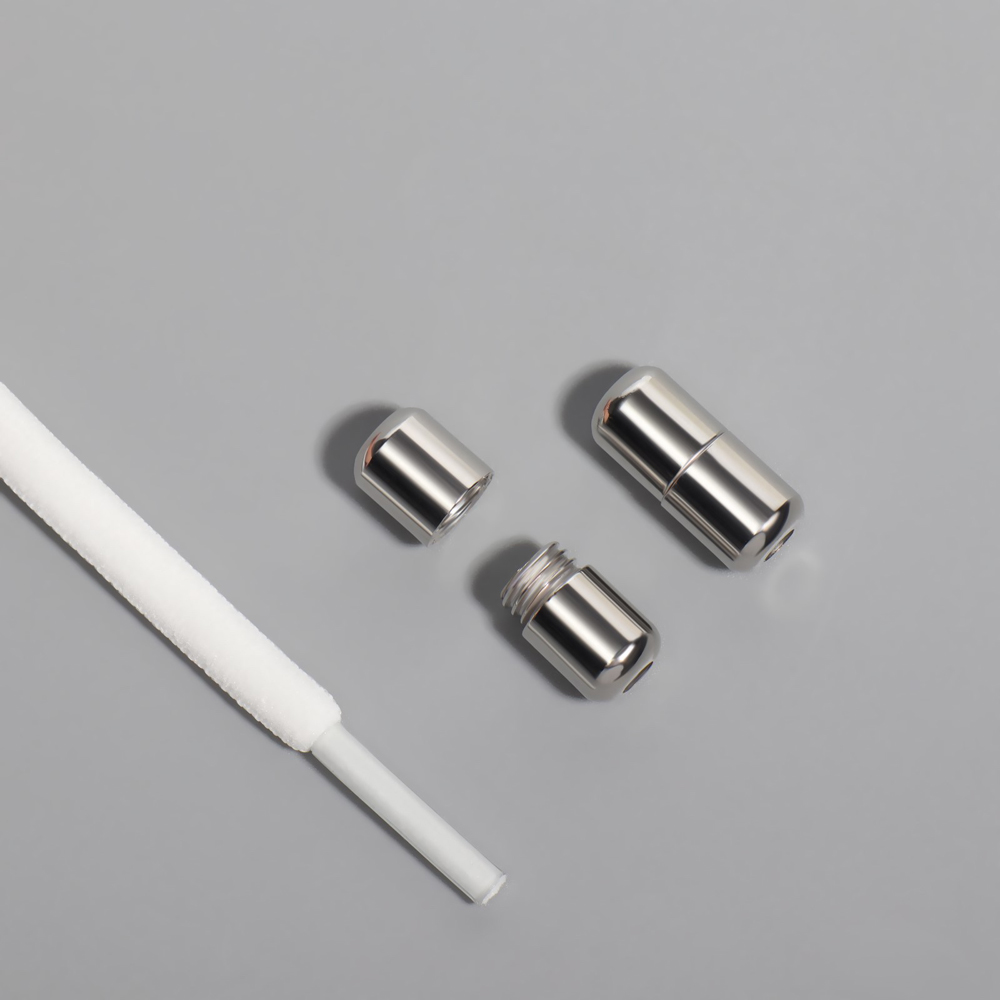 картинка Шнурки для обуви ONLITOP 9398400 пара, круглые, с фиксатором, 5 мм, цвет: белый, 100 см 