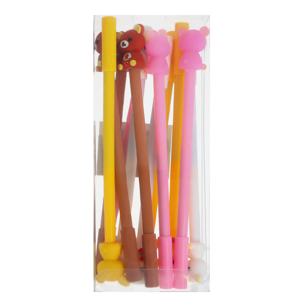 Ручка гелевая Calligrata 6771519 прикол Мишка с клубничкой, стержень черный, пластик, в ассортименте