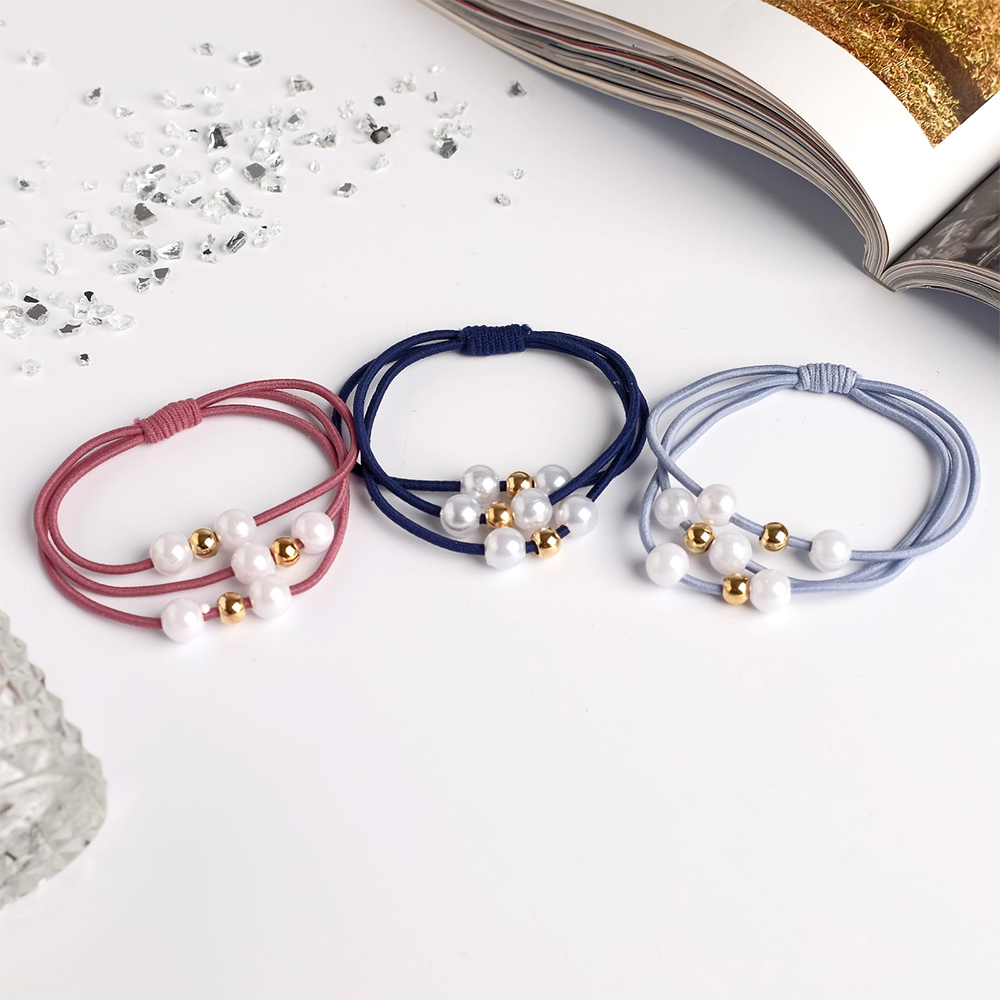 картинка Резинка для волос 2789037 Валерия, жемчужные шарики, микс 