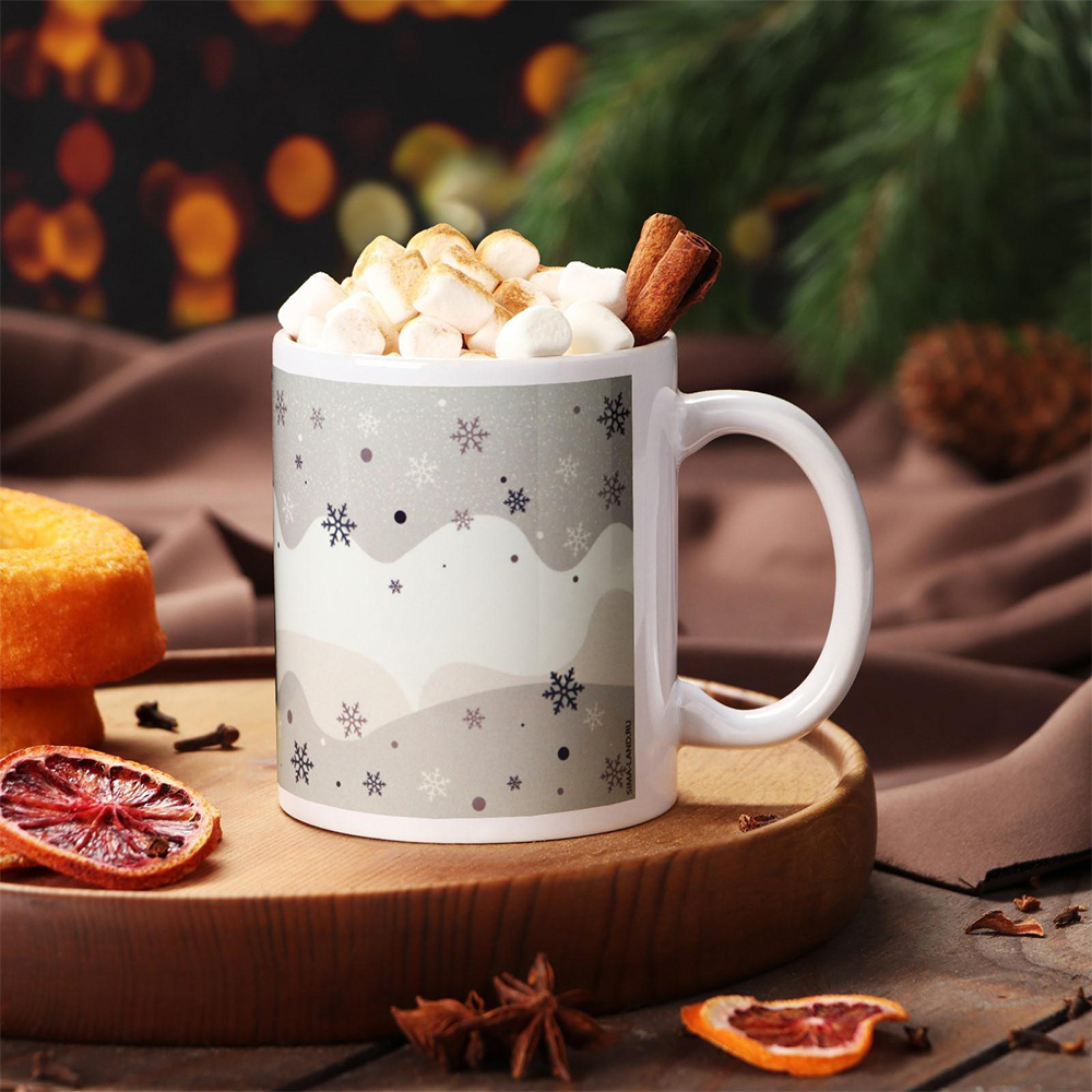 Кружка керамическая Дорого внимание7362358 с сублимацией Сказочного Нового Года! ели, 320 мл