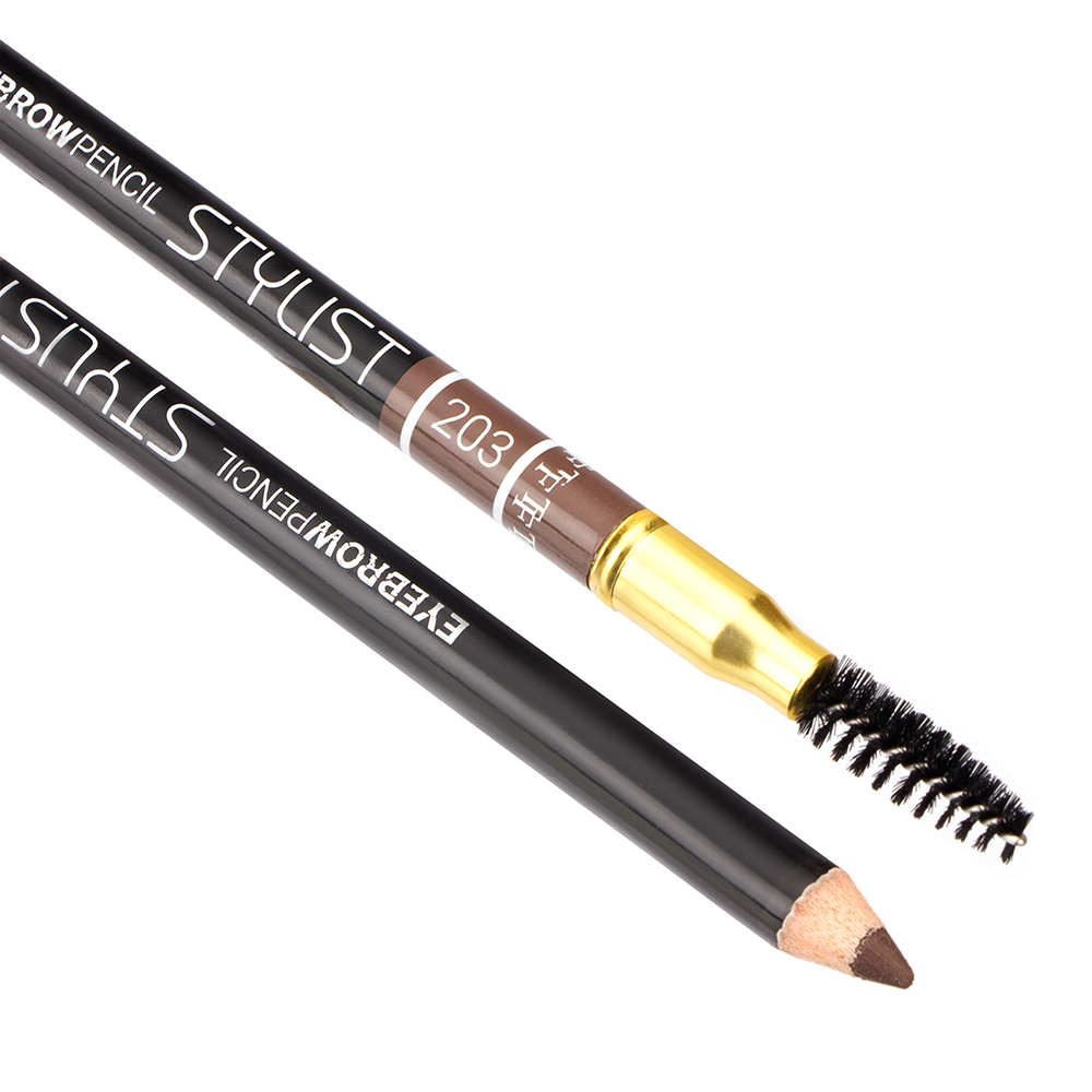 картинка Карандаш для бровей Triumf Eyebrow Pencil Stylist с щеточкой, теплый блонд, тон 203 