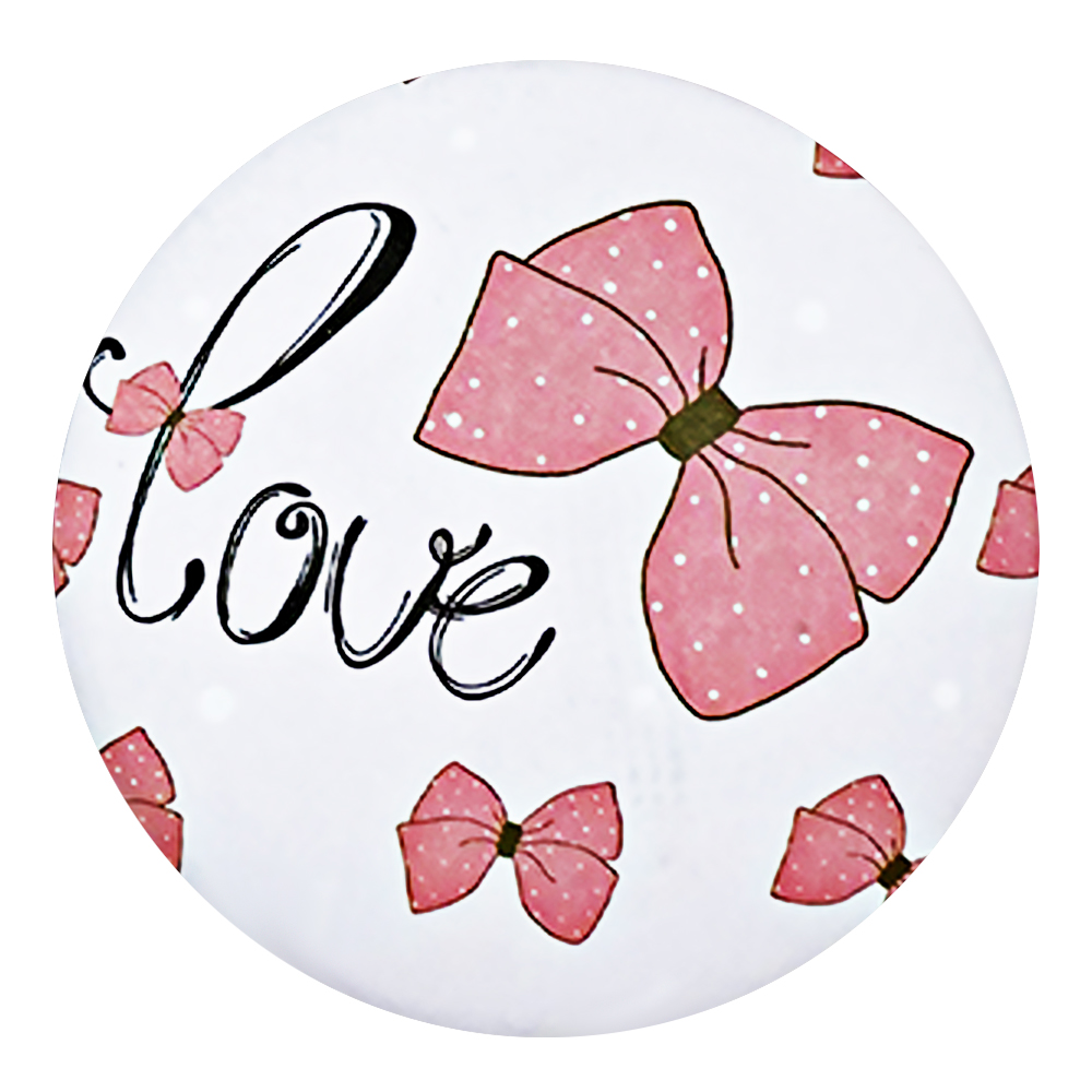 картинка Зеркало 3801 карманное,круглое, love-бантики, 6,5 см 