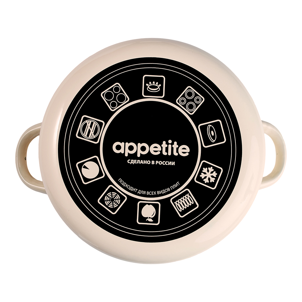 Кастрюля Appetite 6RD201M Подворье эмалированная 4 л