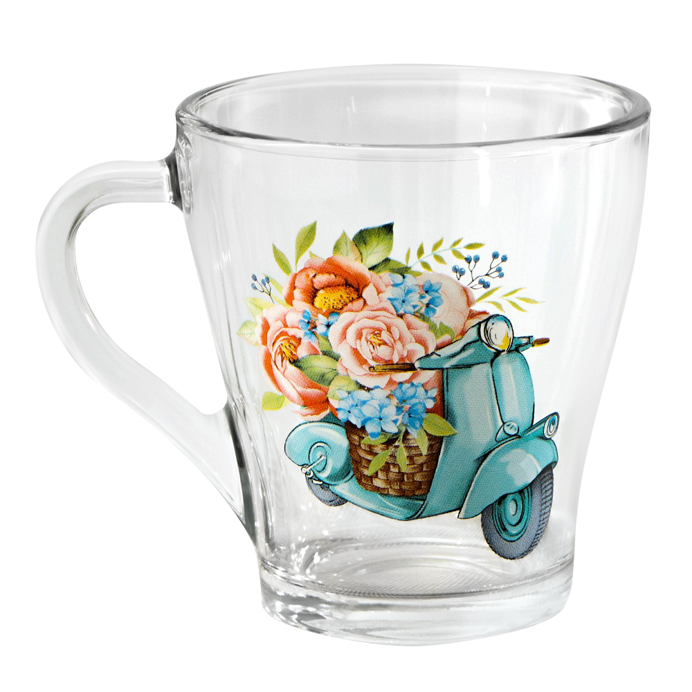 Кружка стеклянная 9750847 грация, Романтика, стекло, 250 мл