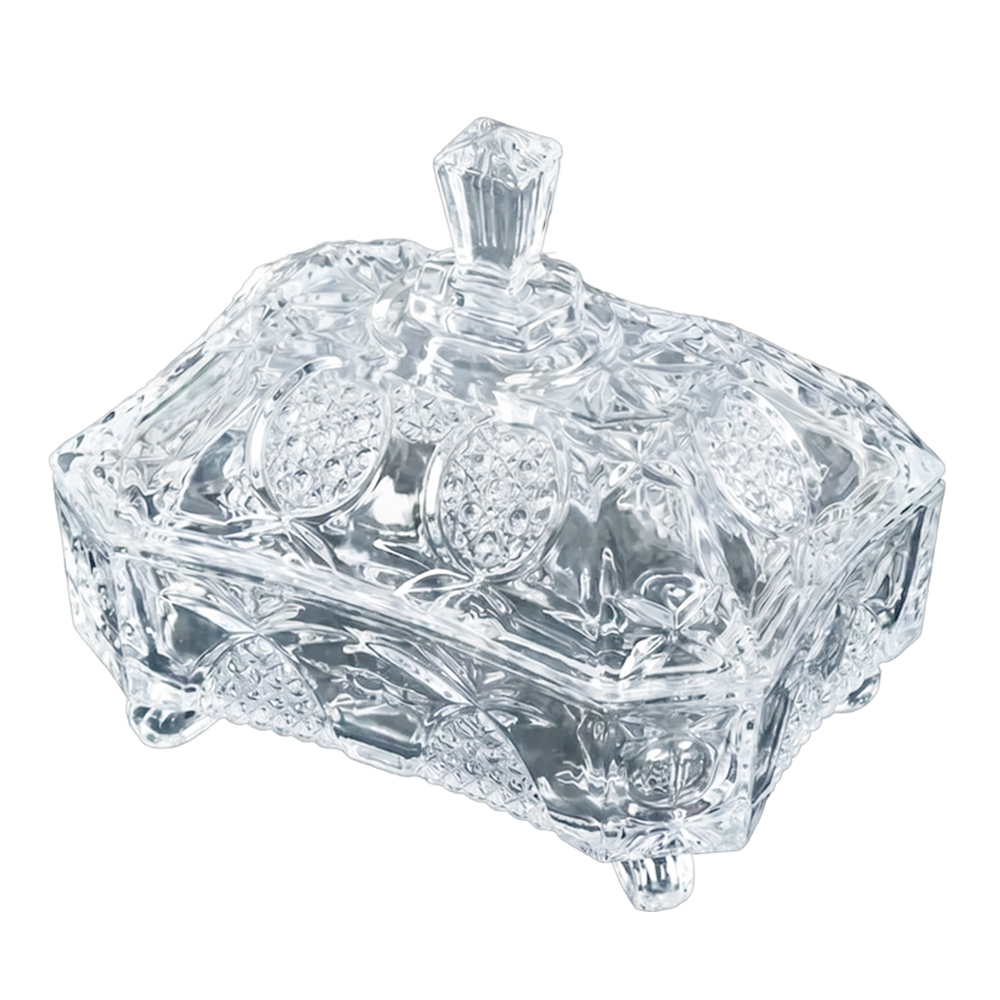 Конфетница PS-03 с крышкой, стекло, 14*12см